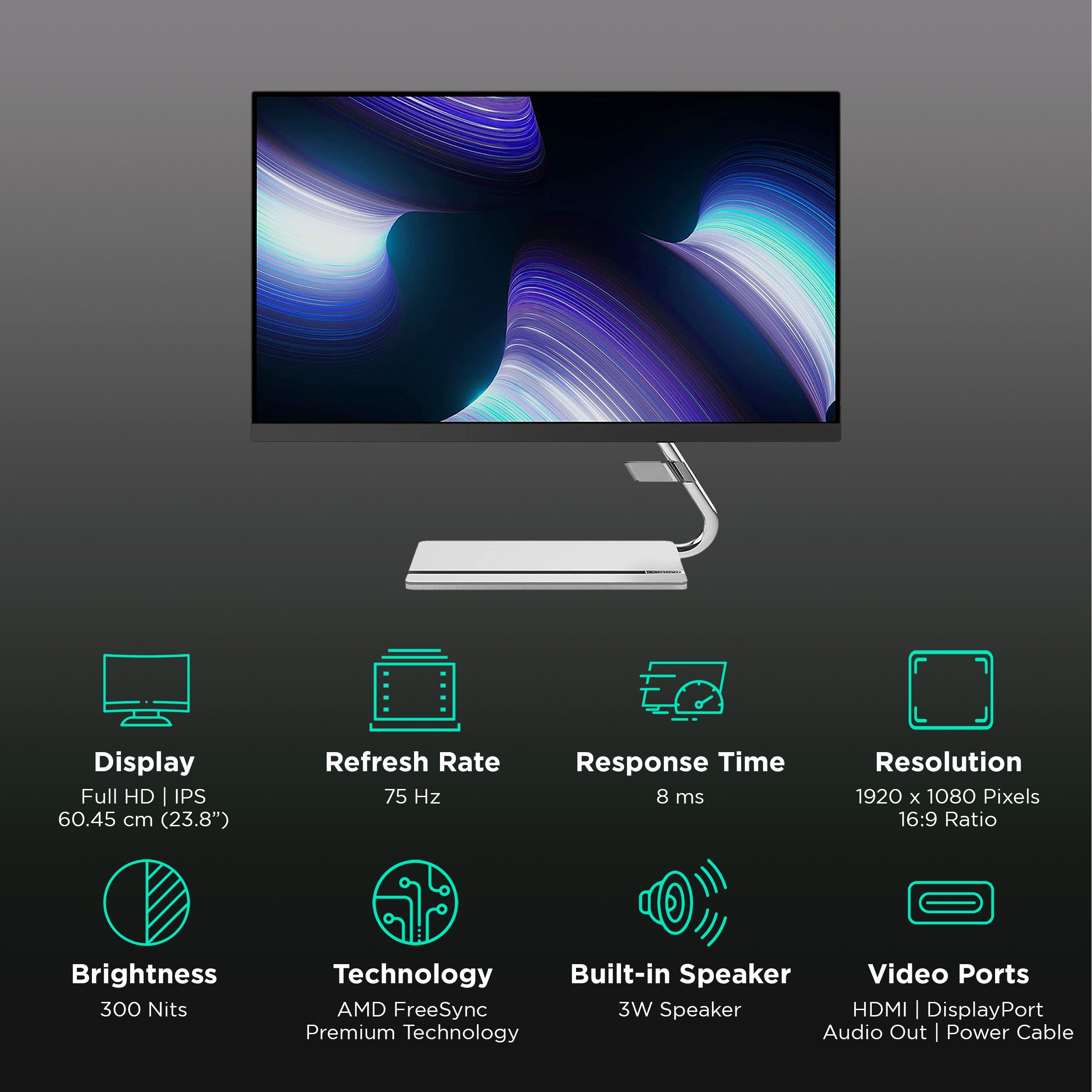 Buy Lenovo Q24i20 60.45 cm (23.8 inch) Full HD IPS Panel LCD 3Side